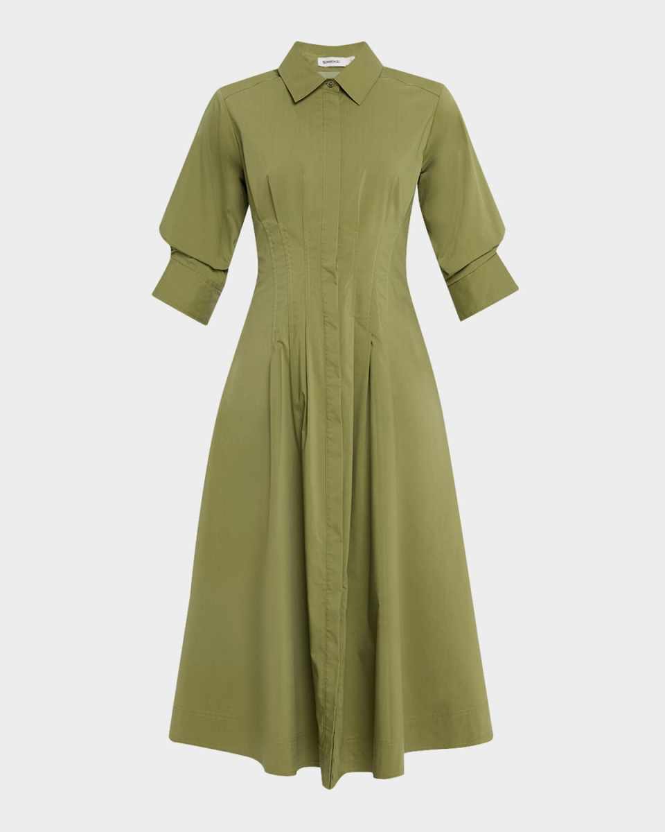 Jazz Pintuck Midi Shirtdress